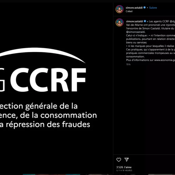 Des influenceurs ont reçu une injonction de la DGCCRP, devant l'afficher sur leur compte Instagram