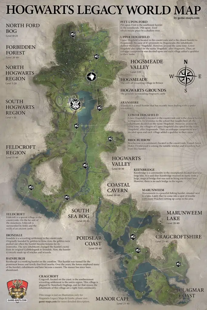 Carte du jeu Hogwarts Legacy
