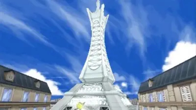 Arène de la ville d'Illumis, tour inspirée de la Tour Eiffel.