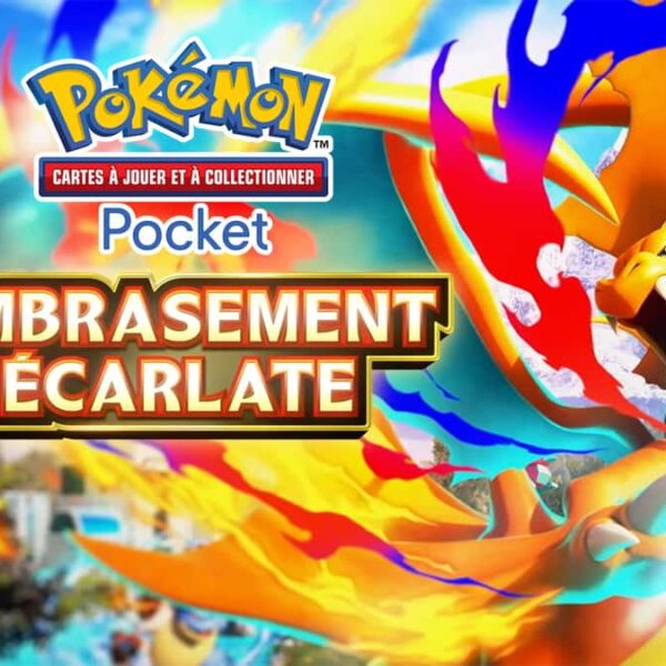 Pokémon Pocket prépare l’arrivée du Booster à thème Embrasement Écarlate, avec Méga-Dracaufeu Y en vedette