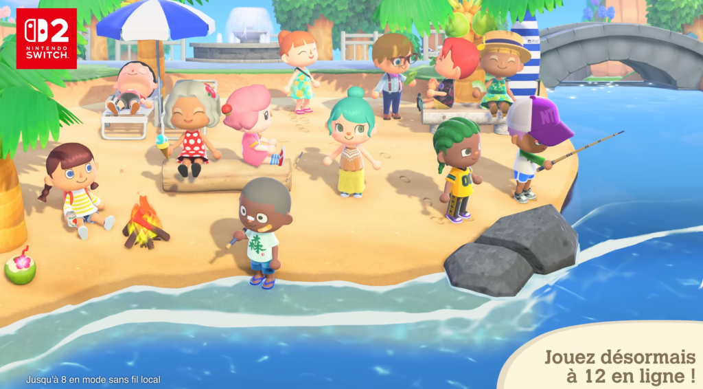 Mise à jour gratuite du 15 janvier 2026 pour le jeu nintendo Animal Corssing New Horizons. Switch 2.